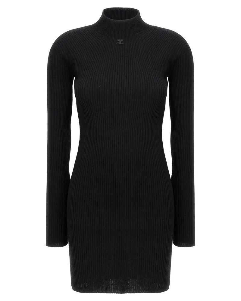 Courrèges Courreves 'Solar Light Rib' Kleid Black