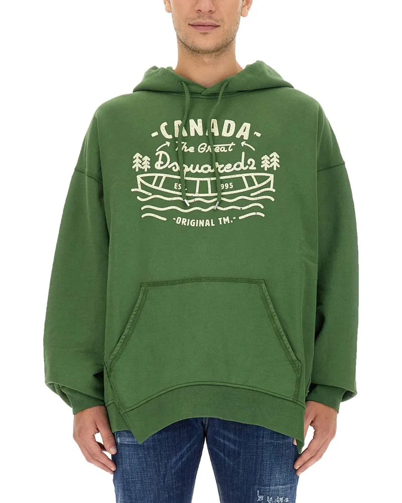 Dsquared2 Sweatshirt mit Logo Green