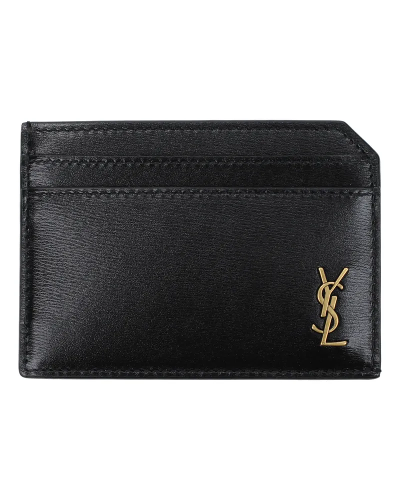 Saint Laurent Herrens Dokumentenhalter Leder Schwarz -