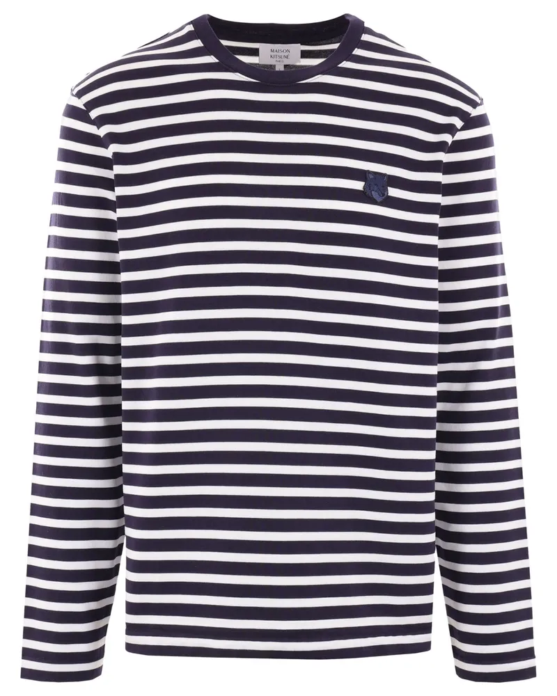 Kitsuné Maison Kitsuné Bold Fox Head Patch normales Marin -T -Shirt -Shirt 