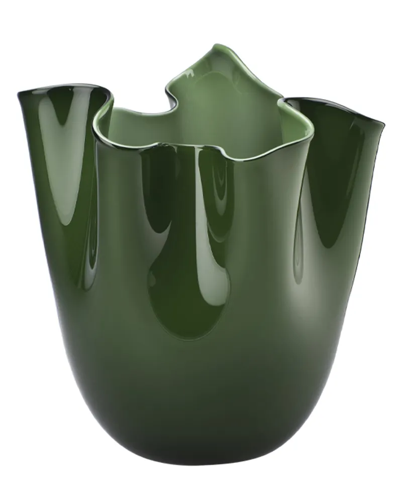 Venini Fazzoletto' Vase Green