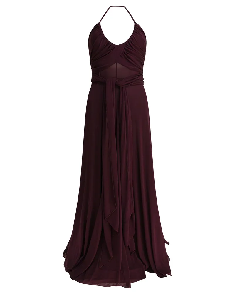 Alaïa Jersey-Crossover-Kleid Bordeaux