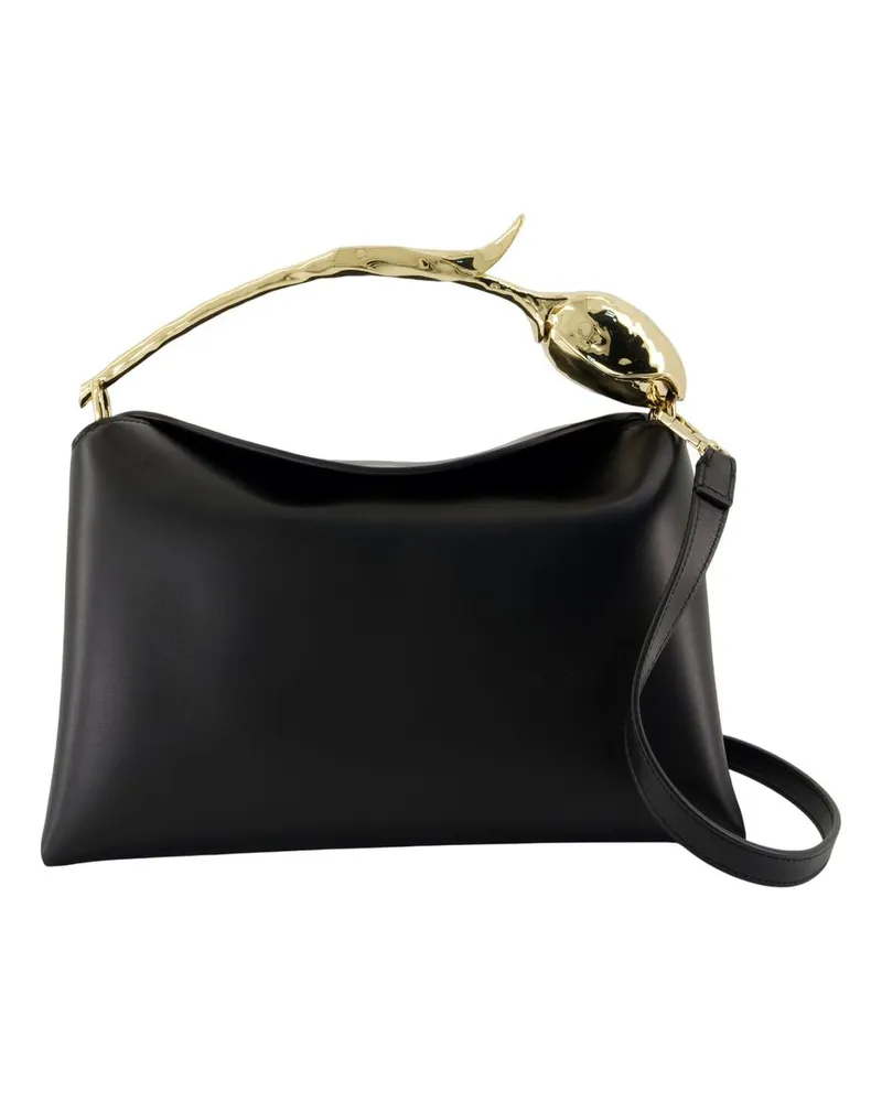 Erdem Mittlere Blüte Handtasche  Leder schwarz Schwarz