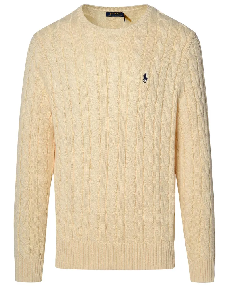 Ralph Lauren Elfenbeinfarbener Baumwollpullover Cream