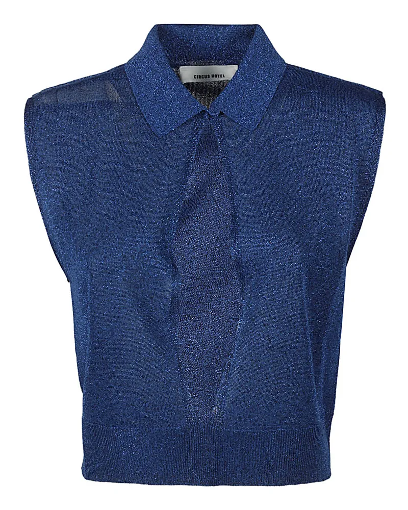 Circus Hotel Wide Leg Viskose Hosen Blue