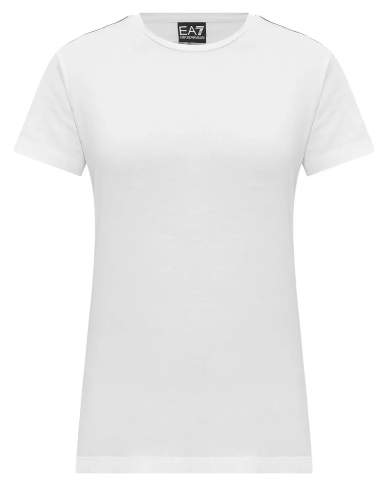 EA7 Logo Baumwoll -T -Shirt White