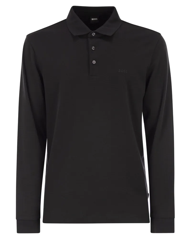 HUGO BOSS Regular Fit Poloshirt aus Interlock-Baumwolle Black