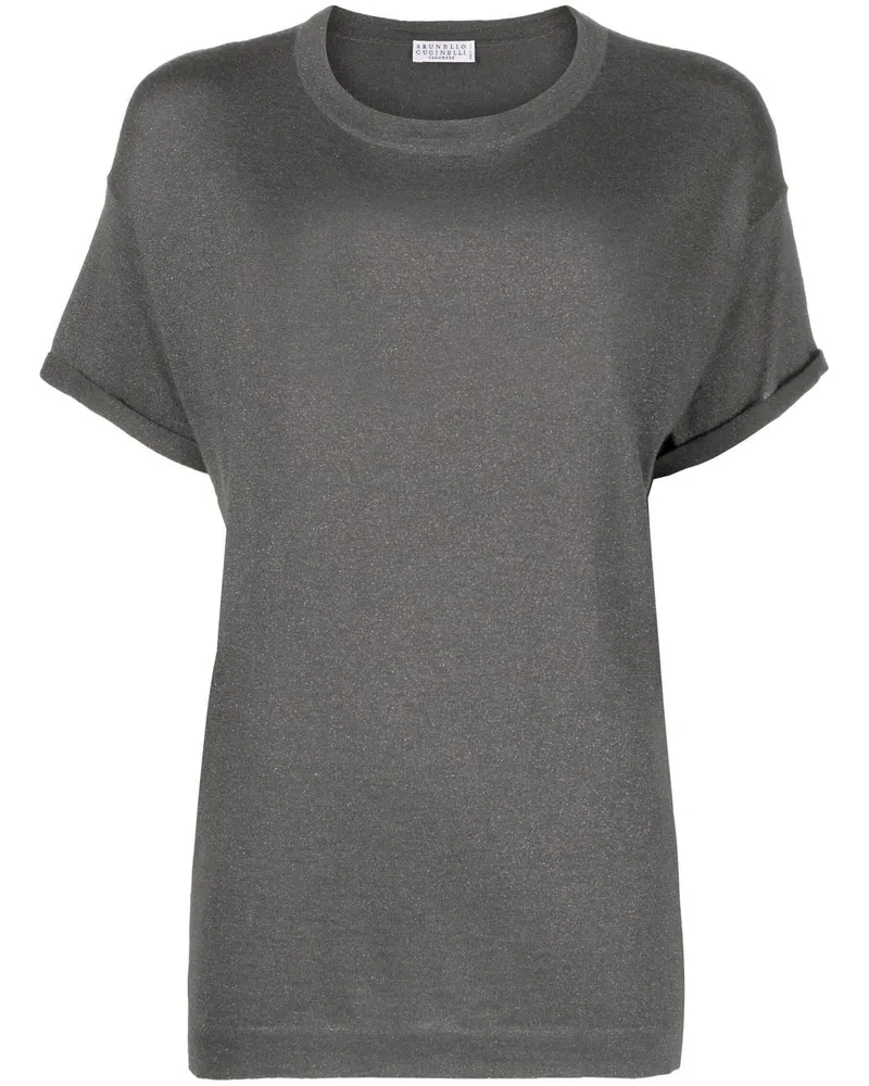Brunello Cucinelli Kaschmir und Seiden -T -Shirt Grey
