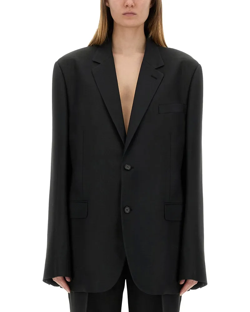 Maison Margiela Wolle und Mohair Blazer Black