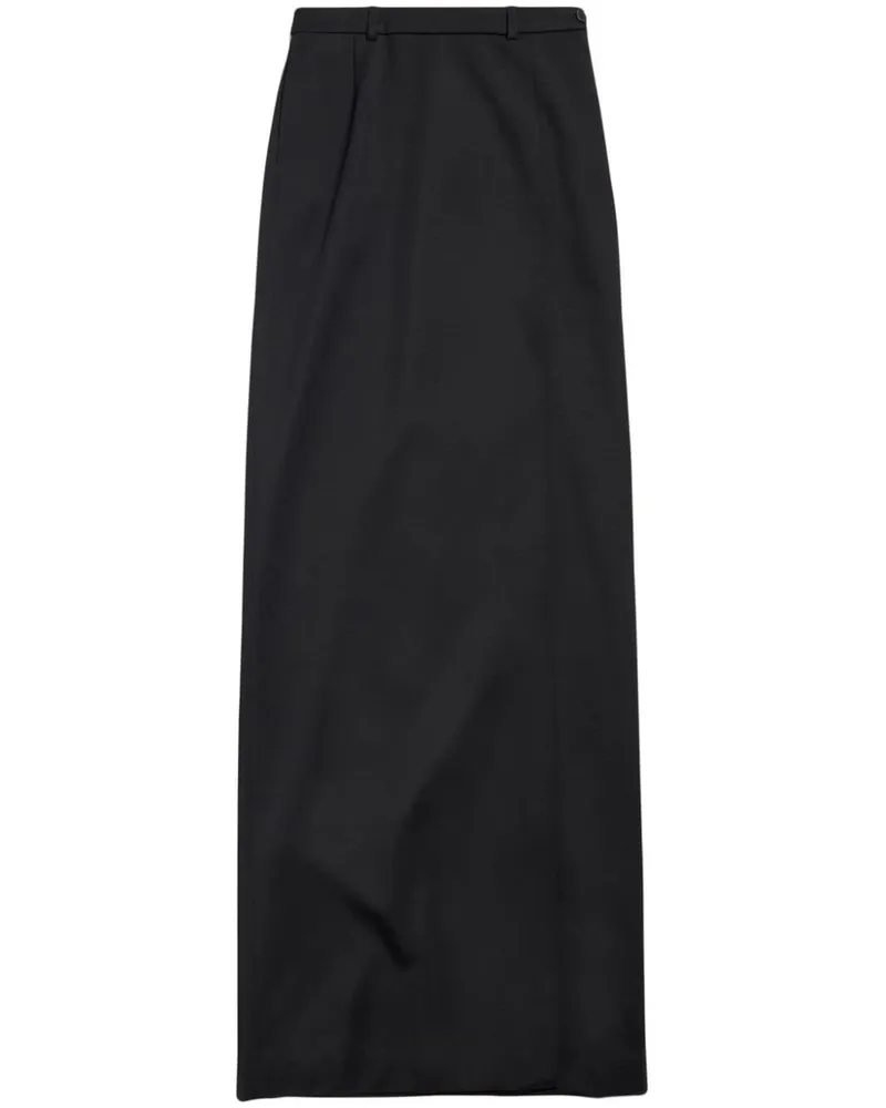 Balenciaga Wolle Midi Rock Black
