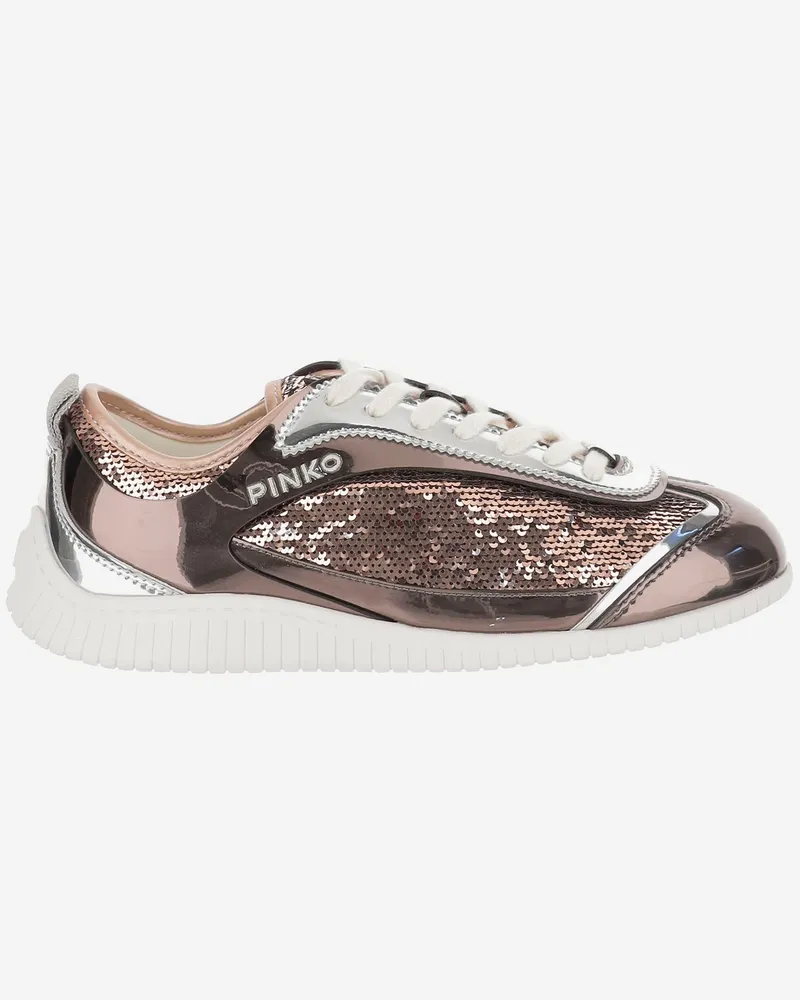 Pinko Sneakres Reby 10 mit Pailletten Brown