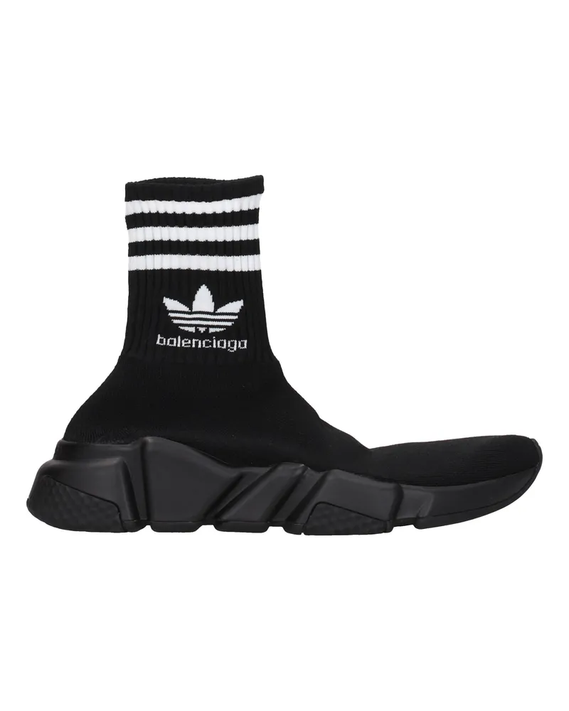 Balenciaga Turnschuhe Adidas Speed Damens Stoff Schwarz/Weiß -