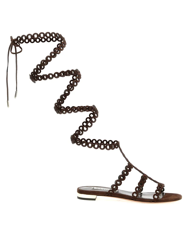 Aquazzura Infinity Chain Gladiator' Sandalen Brown