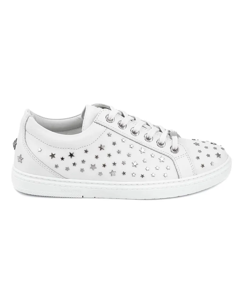 Jimmy Choo C Star Leder -Turnschuhe Weiß