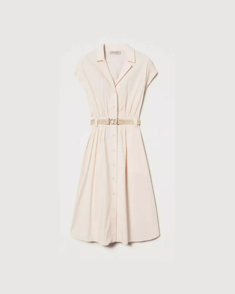 Twin-Set Doppel -Set -Kleid mit Gürtel Pink