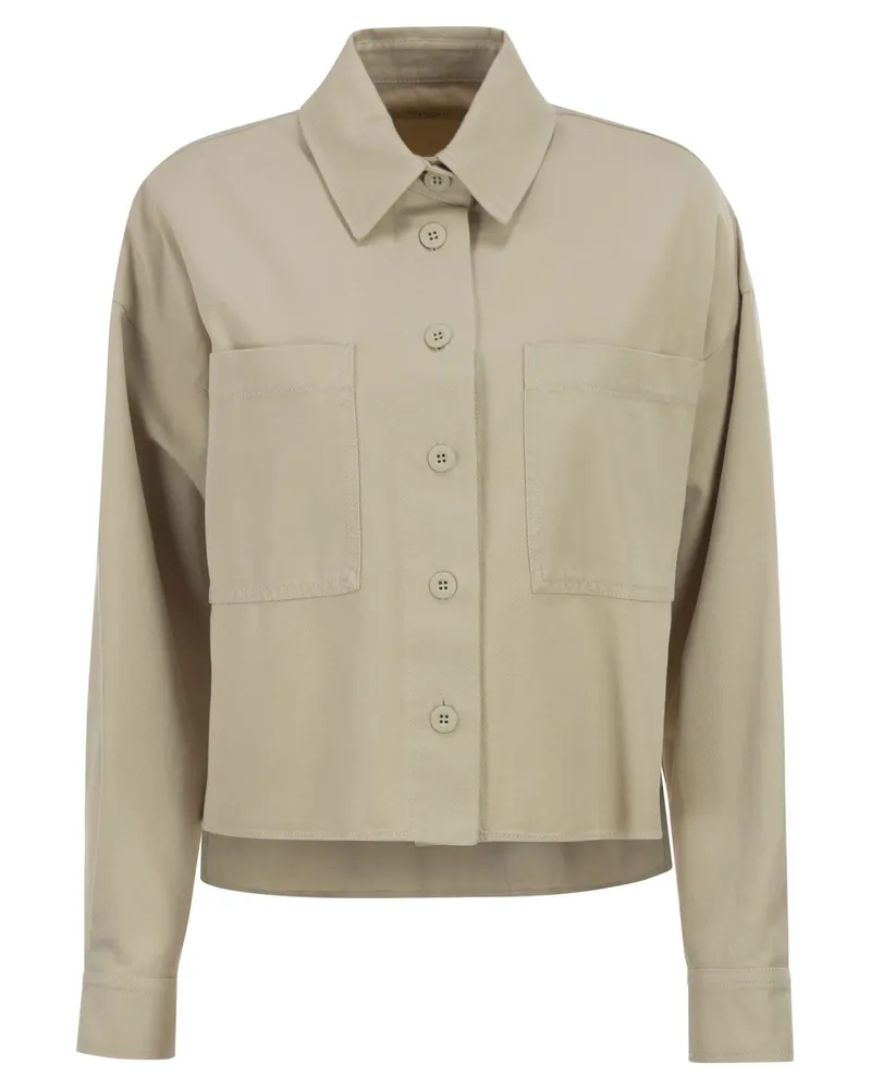 Weekend Max Mara Wkdradente Cotton Drill Shirt Sand