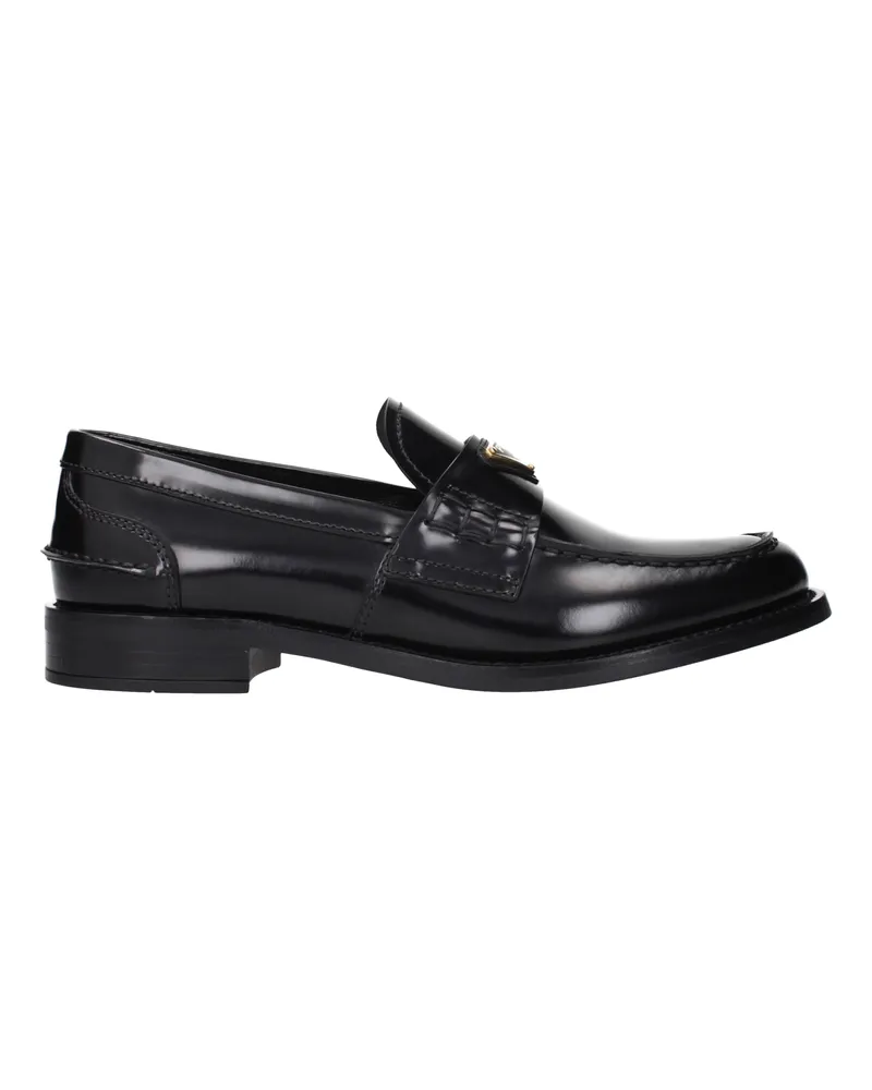 Prada Damens Schwarze Leder-Loafer -
