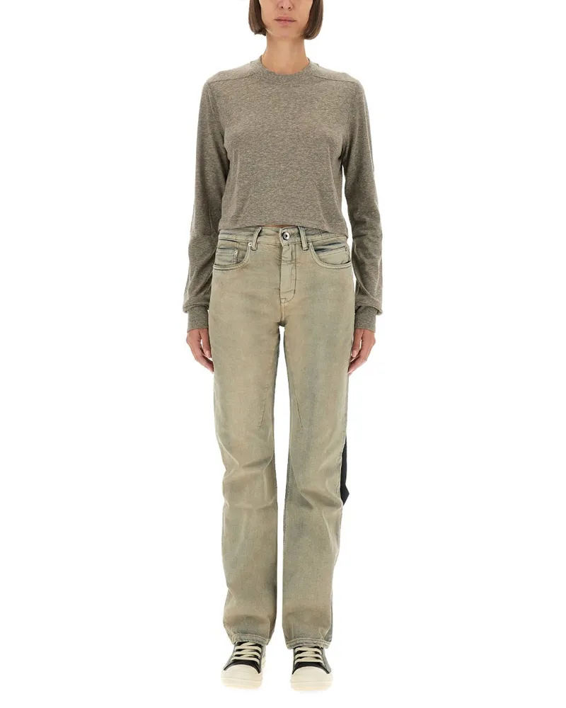 DRKSHDW by Rick Owens T -Shirt "LS Cropped Small Level T Grey