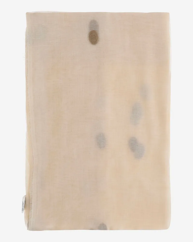 Faliero Sarti New Bonghino Seidenmischschal mit Polka Punktmuster Beige