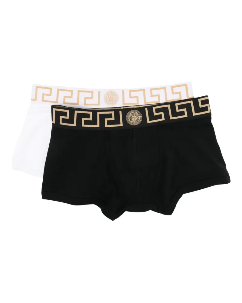 Versace Set di 2 Boxer Con Bordo Greca A83k