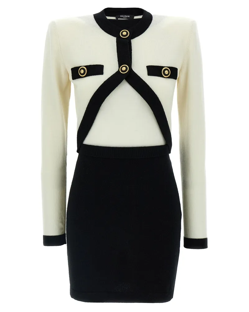 Balmain Filo Leone Catena' Kleid White