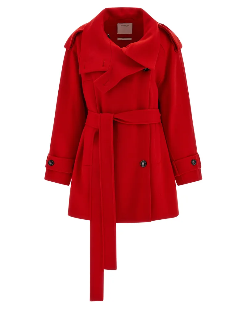 SPORTMAX Bouquet1234' Trenchcoat Red