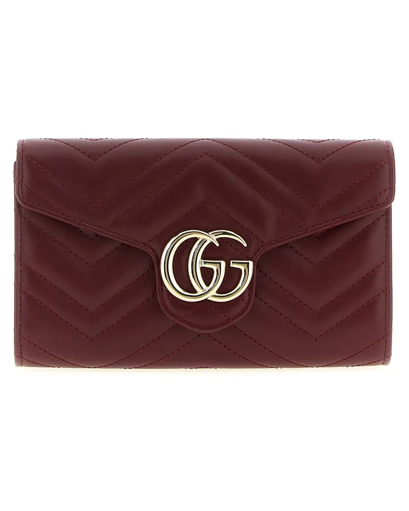 Gucci GG Marmont“-Geldbörse mit Kette Red