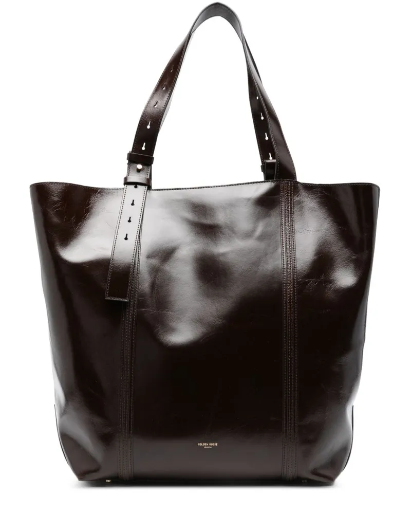 Golden Goose Golden Gans 24.7 Lederhandtasche Brown
