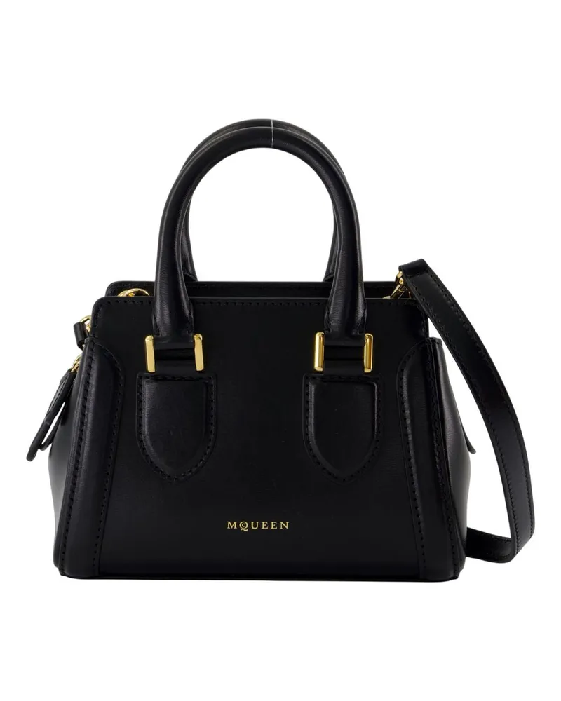 Alexander McQueen Birdee Mini -Geldbörse Alexander Mc Königin Leder schwarz Schwarz