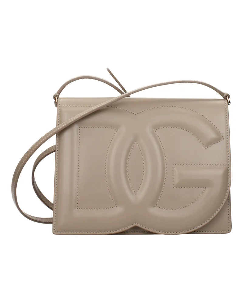 Dolce & Gabbana Dolce&Gabbana Damens Umhängetaschen Beige/Taupe Leder -