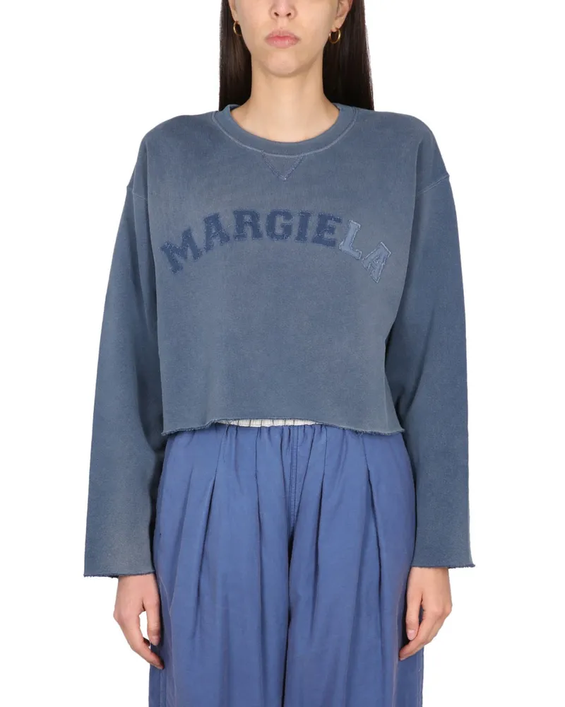 Maison Margiela Cropped Sweatshirt Blue