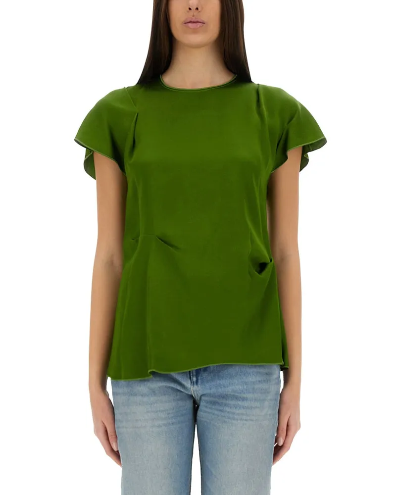 Victoria Beckham tops mit Falten Green