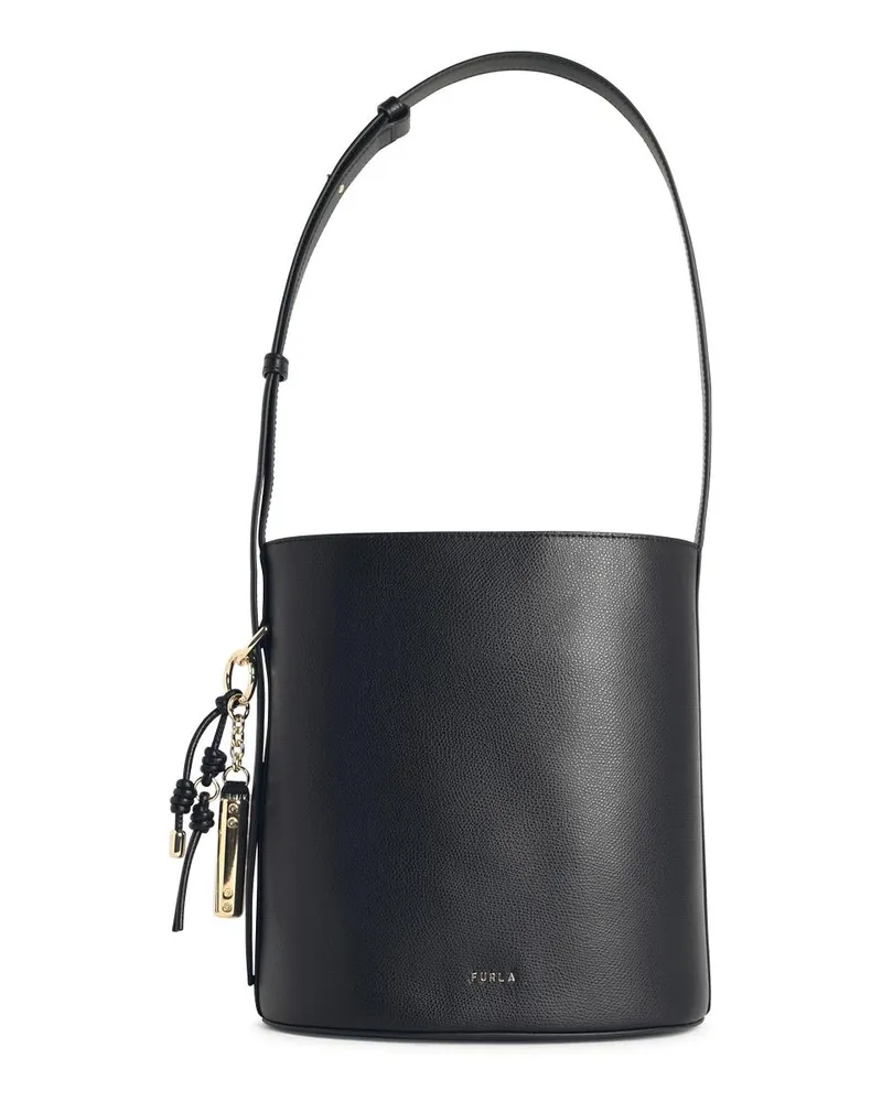 Furla Roxie“ Beuteltasche aus schwarzem Lear Black