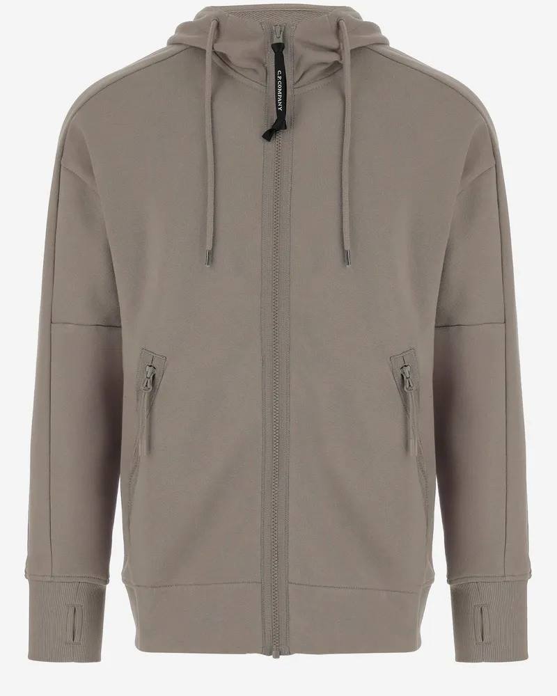 C.P. Company Cotton Sweatshirt mit Schutzbrille Beige