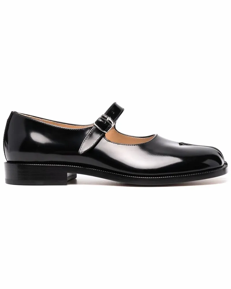 Maison Margiela Tabi Leder Mary Jane Ballets Black