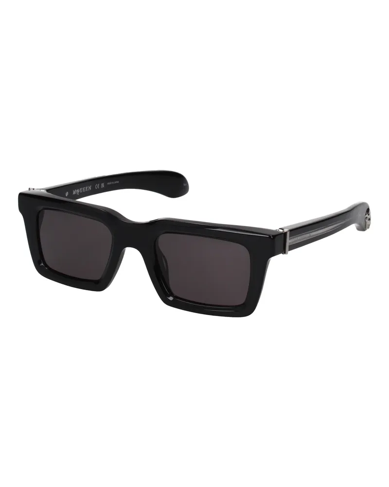 Alexander McQueen Herrens Sonnenbrille aus schwarzem Acetat -