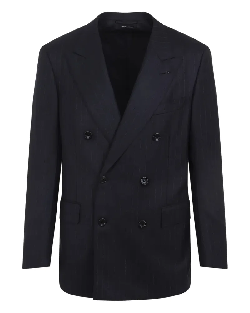 Tom Ford Double Breasted Nadelstreifenblazer Navy