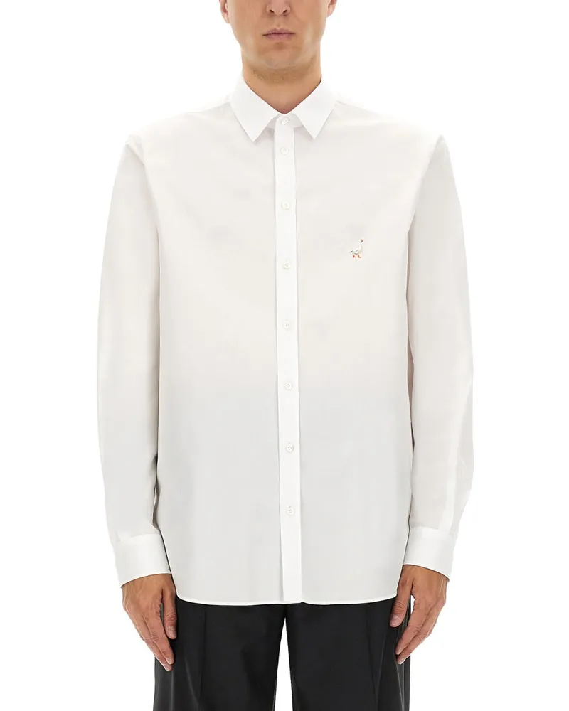 Moschino Baumwollpopelhemd White