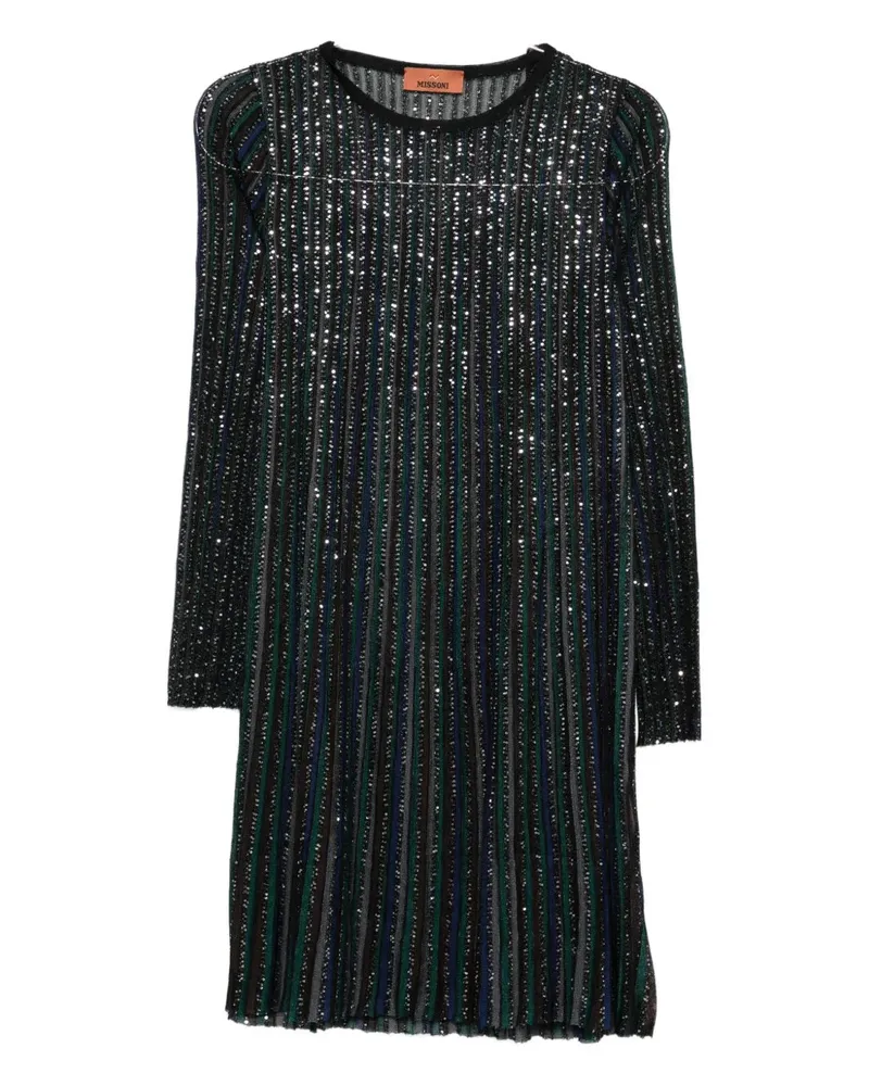 Missoni verziertes gestreiftes Kleid Multiblk