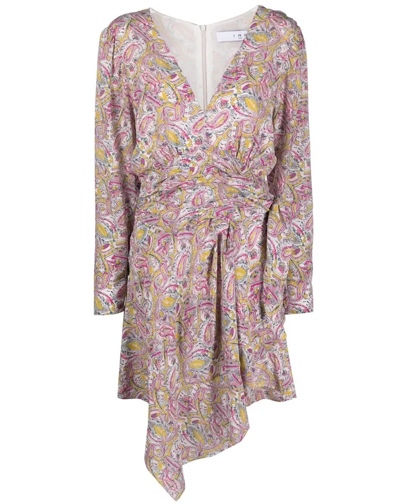 IRO Taro Short Wrap Kleid Beige