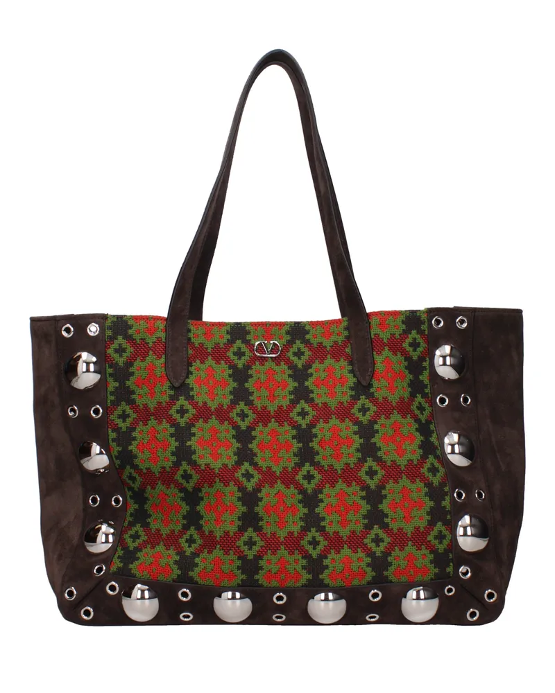 Valentino Garavani Nellcôte Herrens Umhängetasche Wildleder Braun/Mehrfarbig -