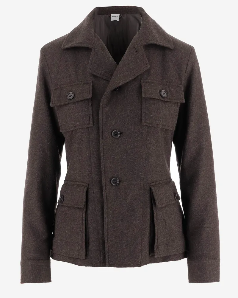 ASPESI Jacke aus Wolle und Kaschmir Brown