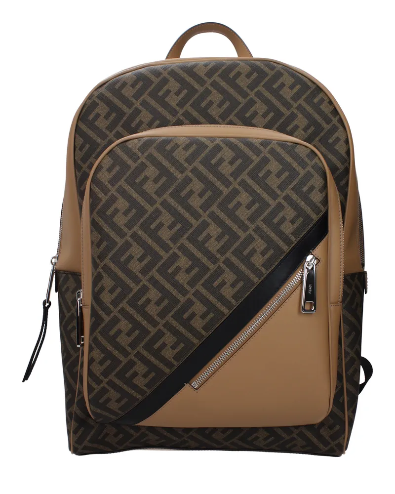 Fendi Rucksäcke und Fannies Mann Stoff braun/Silber -
