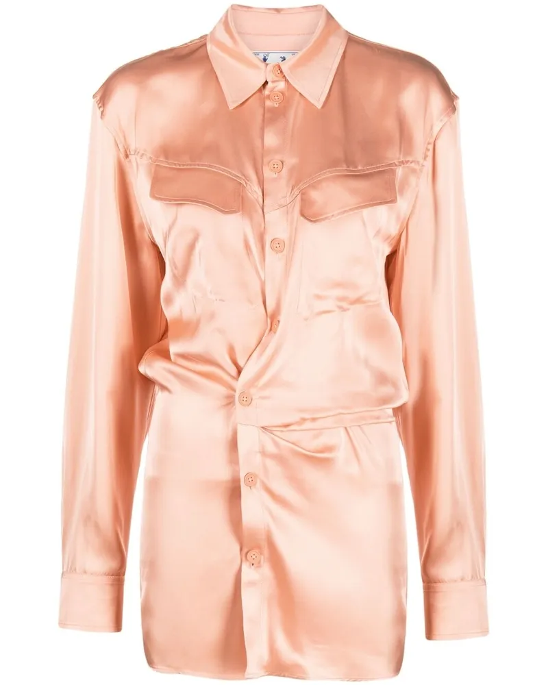 OFF-WHITE Aus weißes Hemdkleid Pink