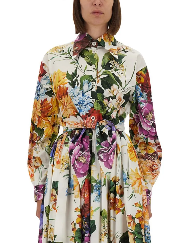 Dolce & Gabbana Flower Bouquet Print Popel -Shirt Multicolour