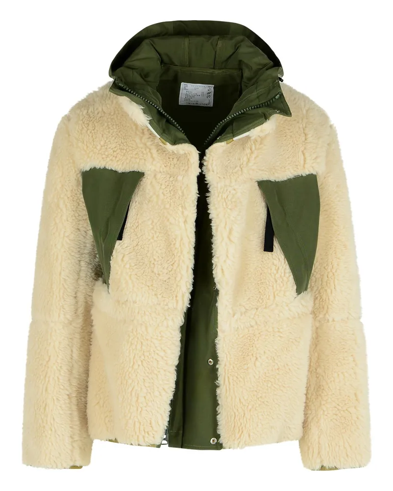 Sacai Sherling' Beige Wollmischjacke Beige