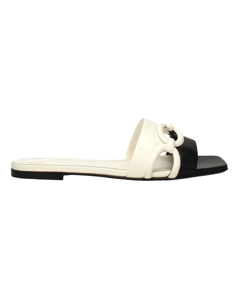 Valentino Garavani Slides und Clogs Damen Leder Schwarz/Elfenbein -