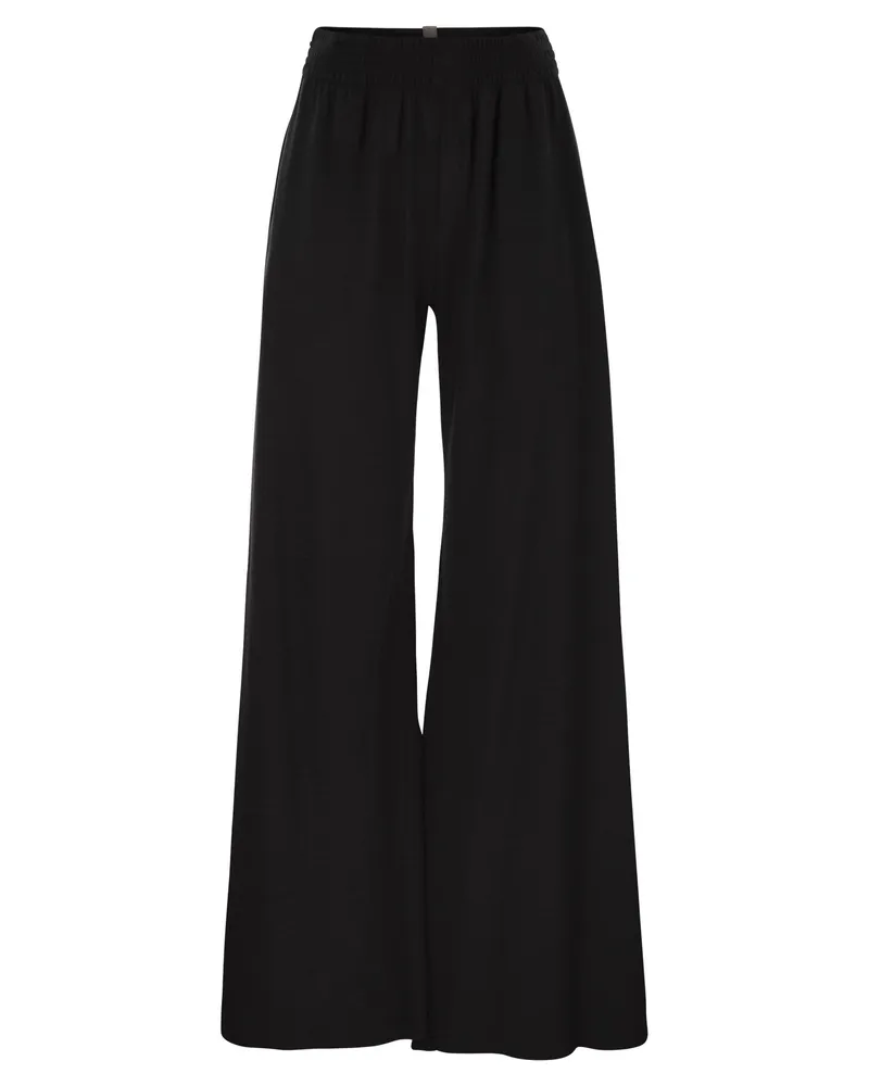 Fabiana Filippi breite Hosen in Viskose und Wolle Black
