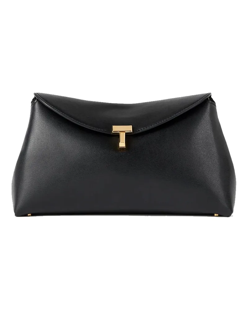 Totême Toteme T Lock Leder Kupplungstasche Black