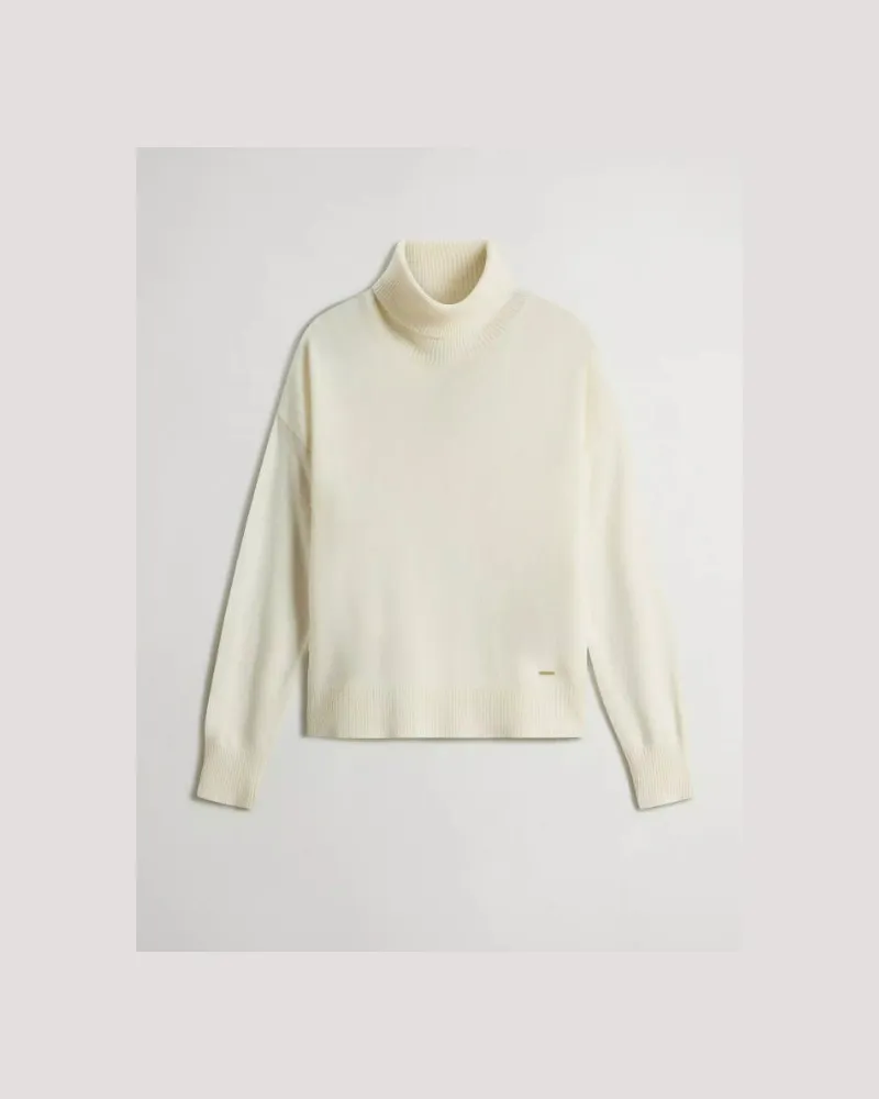 Woolrich Comfort Wool Cash Rollkragenpullover Beige